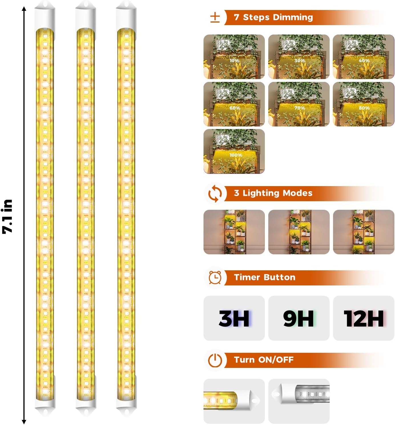 Plant Stand with Grow Lights for Indoor Plants 11 Potted | Corner Plant Shelf with Plant Lights for Indoor Growing