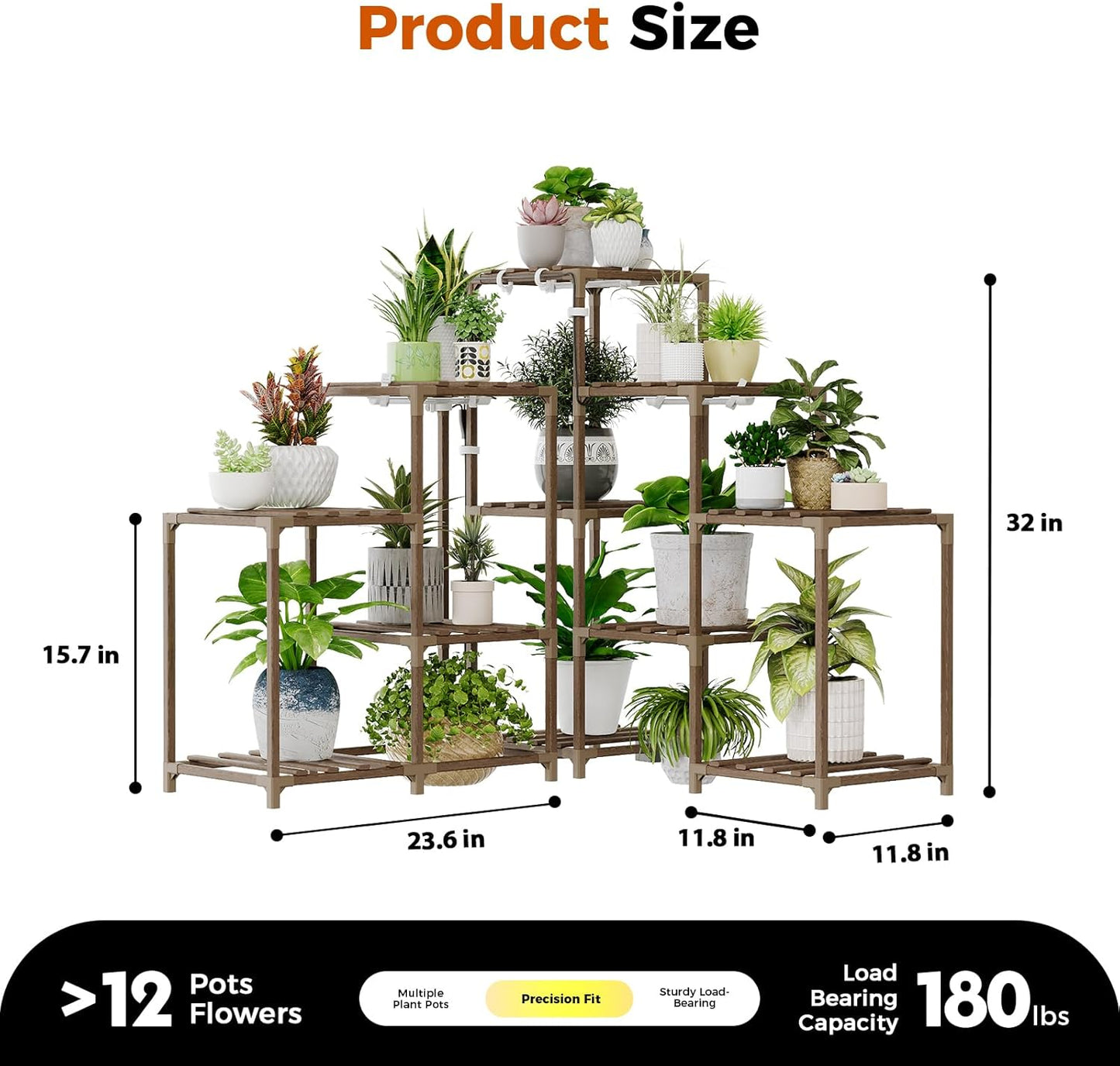 Plant Stand with Grow Lights for Indoor Plants 11 Potted | Corner Plant Shelf with Plant Lights for Indoor Growing