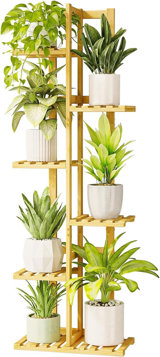 Plant Stand Indoor 6 Tier Bamboo Plant Shelf for Corner Plant Stand Plant Shelf for Outdoor, Planter Holder for Multiple Plants Indoor Tall