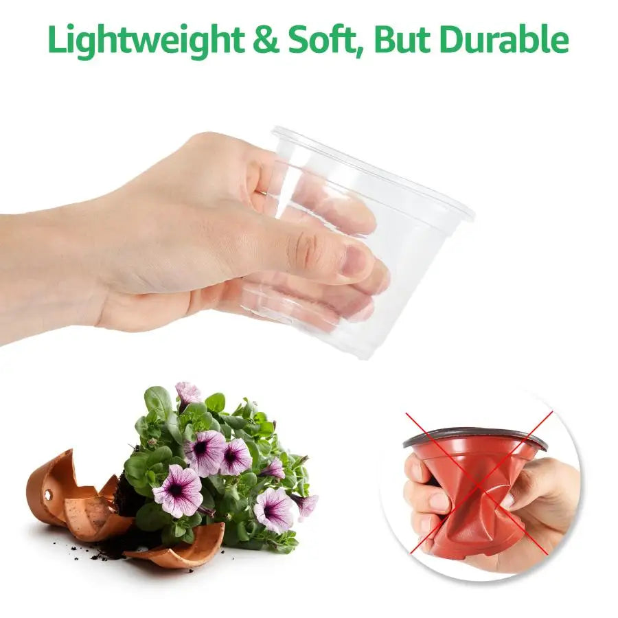 30 Sets Plant Nursery Pots with Humidity Domes, 4 Inch Clear Nursery Pots (30 Pots + 30 Clear Lids), Seed Starter Pots Small Pla