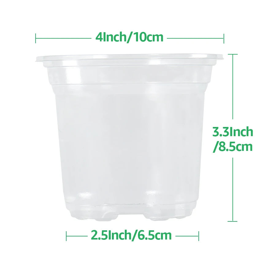 30 Sets Plant Nursery Pots with Humidity Domes, 4 Inch Clear Nursery Pots (30 Pots + 30 Clear Lids), Seed Starter Pots Small Pla