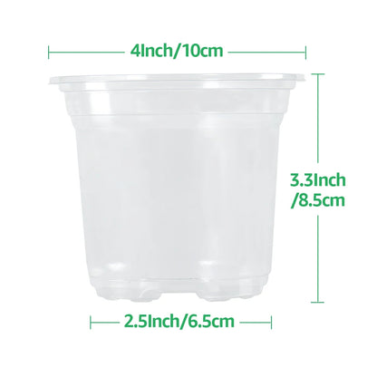 30 Sets Plant Nursery Pots with Humidity Domes, 4 Inch Clear Nursery Pots (30 Pots + 30 Clear Lids), Seed Starter Pots Small Pla